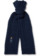 Polo Ralph Lauren - Logo-Embroidered Recycled Cable-Knit Scarf
