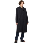 Giorgio Armani Navy Canvas Trench Coat