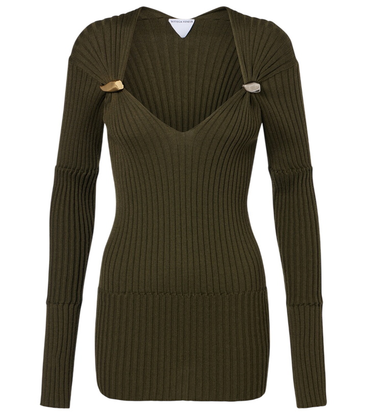 Photo: Bottega Veneta Ribbed-knit cashmere and silk top