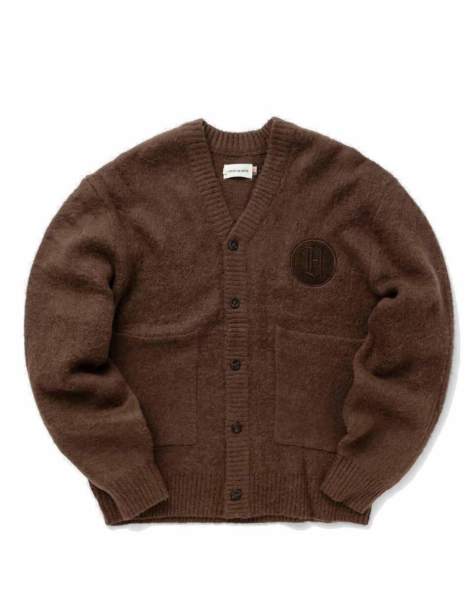 Photo: Honor The Gift Stamped Patch Cardigan Brown - Mens - Zippers & Cardigans