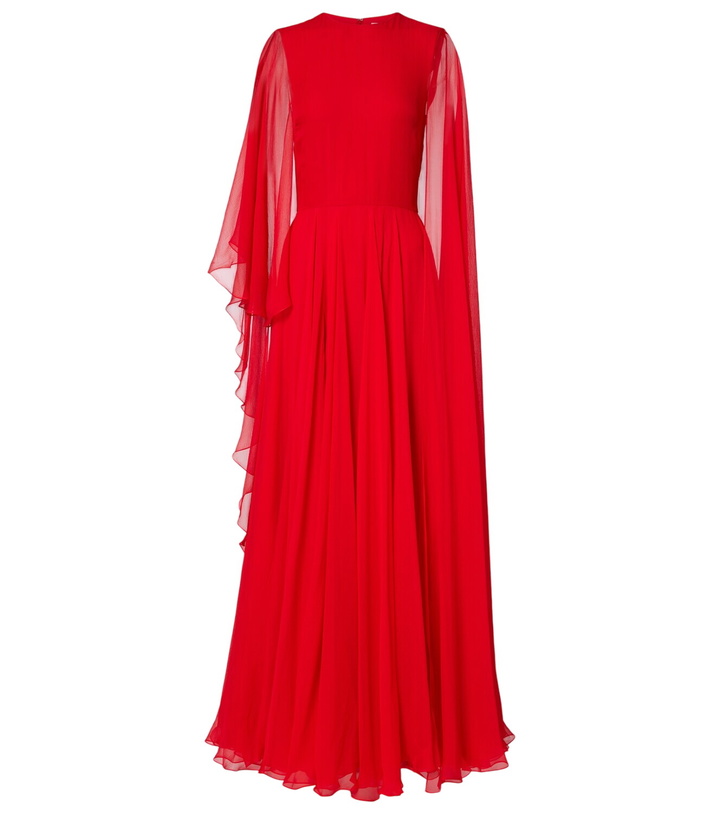 Photo: Givenchy Caped draped silk chiffon gown