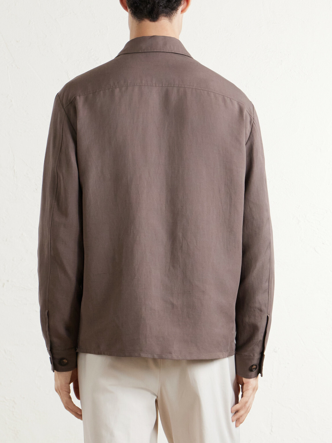 Eleventy - Lyocell and Linen-Blend Shirt - Brown