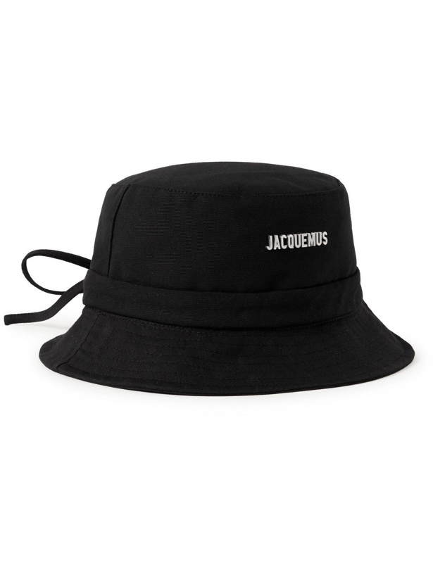 Photo: Jacquemus - Le Bob Gadjo Logo-Embellished Cotton-Canvas Bucket Hat - Black