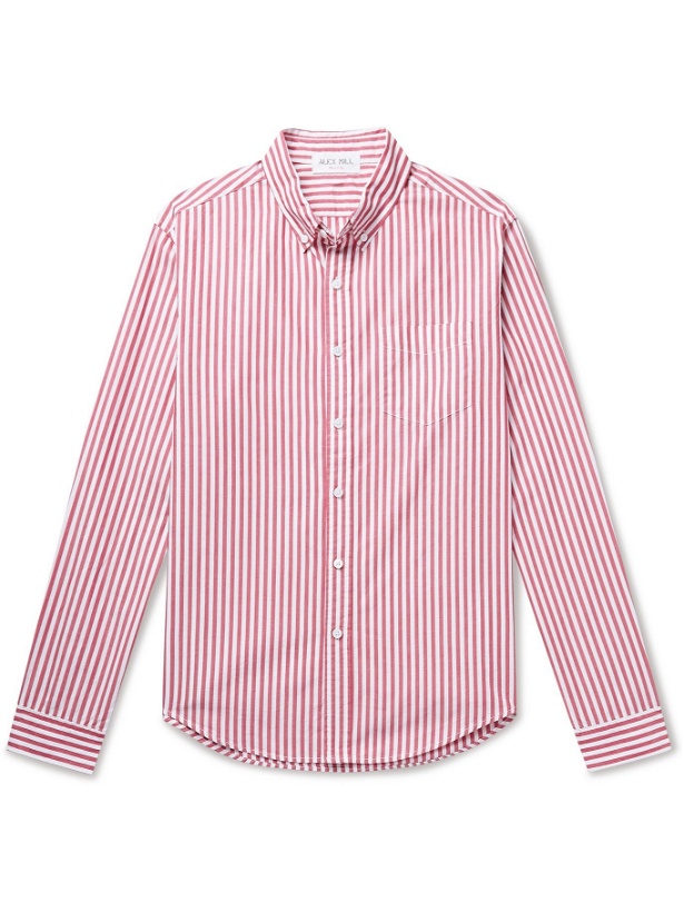 Photo: ALEX MILL - Standard Button-Down Collar Striped BCI Cotton Shirt - Red - M