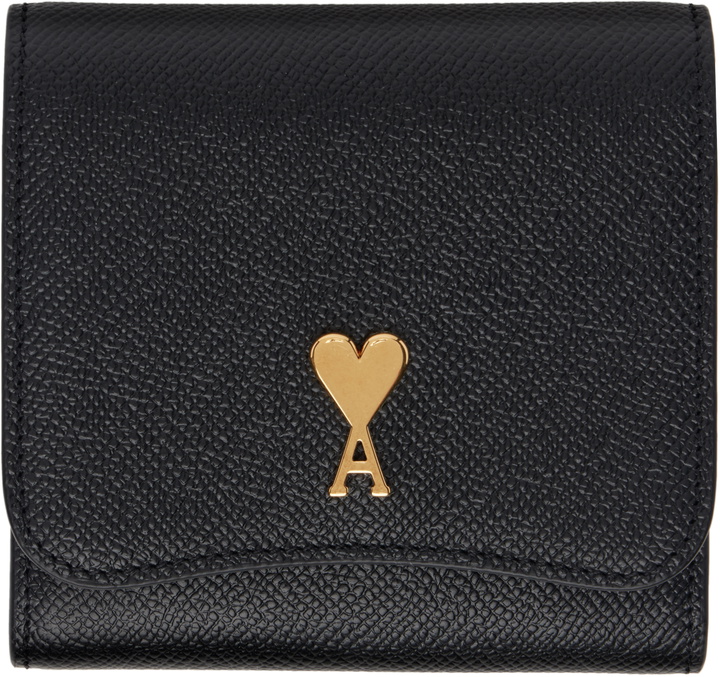 Photo: AMI Paris Black Leather Paris Paris Wallet