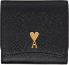 AMI Paris Black Leather Paris Paris Wallet