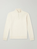 Mr P. - Wool and Cashmere-Blend Half-Zip Sweater - Neutrals