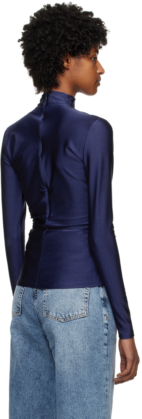 Han Kjobenhavn Blue Draped Long Sleeve T-Shirt