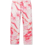 Aries - Lilly Marble-Print Denim Jeans - Pink