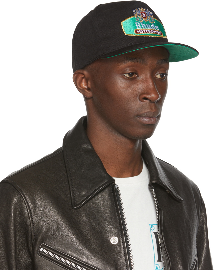 Rhude Racing Cap Rhude Black Racing Crest Cap Rhude