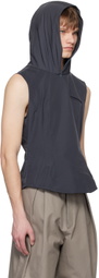 AARON ESH Gray Hooded Vest