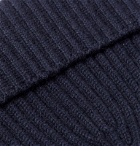 Johnstons of Elgin - Ribbed Cashmere Hat and Scarf Set - Blue