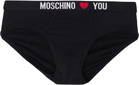 Moschino Two-Pack Black & White 'My Valentine' Briefs