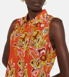 Emilio Pucci Beach Printed self-tie cotton-blend top