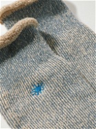 ANONYMOUS ISM - GOHEMP Embroidered Ribbed Hemp-Blend Socks - Gray
