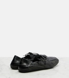 Prada Shuffle leather boat shoes