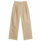 DUNST Women's Wide Chino Trousers in Beige