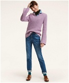 Brooks Brothers Women's Merino Donegal V-Neck Sweater | Light Purple