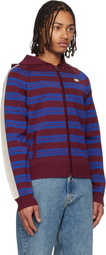 Wales Bonner Burgundy 'The Music Knit' Hoodie