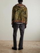SAINT MXXXXXX - BAPE Shark Camouflage-Print Cotton-Jersey Zip-Up Hoodie - Green
