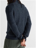 Faherty - Wool and Cashmere-Blend Henley Sweater - Blue