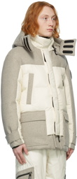Giorgio Armani White & Grey Neve Down Paneled Coat