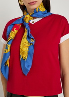 Versace Vintage Cropped Stretch-cotton T-shirt Red