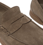 Brunello Cucinelli - Suede Penny Loafers - Green