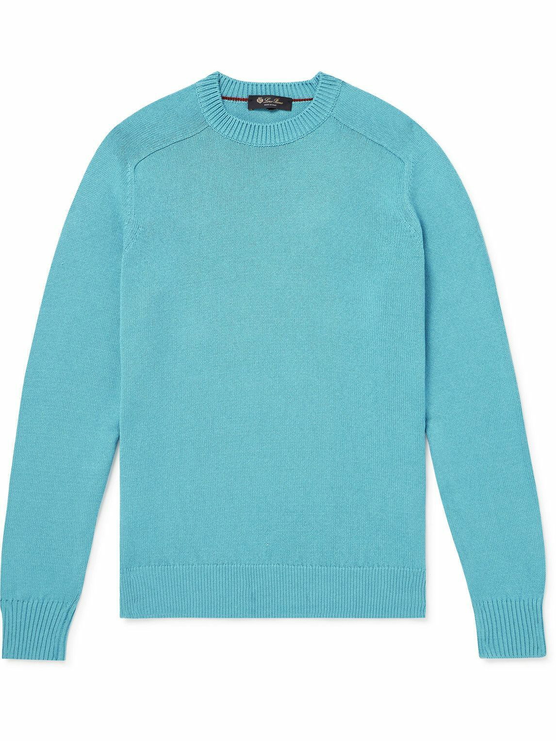 Loro Piana - Cotton and Silk-Blend Sweater - Blue Loro Piana