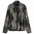 Moncler Men's Zip Up Wool Jacquard Jacket in Grey