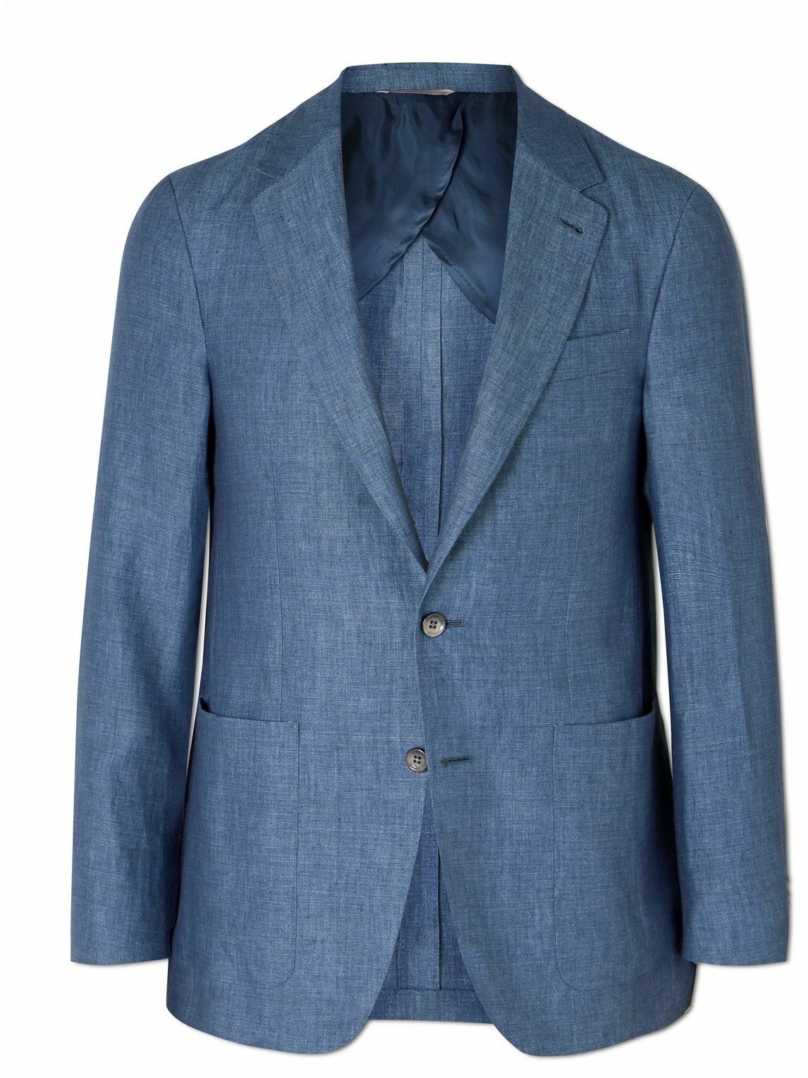 Canali - Unstrctured Linen Suit Jacket - Blue Canali