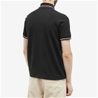 Fred Perry Men's Twin Tipped Polo Shirt - Made in England in Black/Ecru/Oxblood