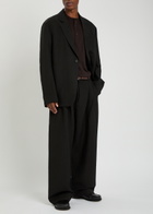 Studio Nicholson Denison Linen and Wool-blend Blazer Black