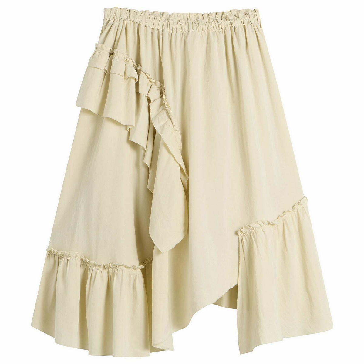 YMC Women's Draped Midi Skirt in Shell