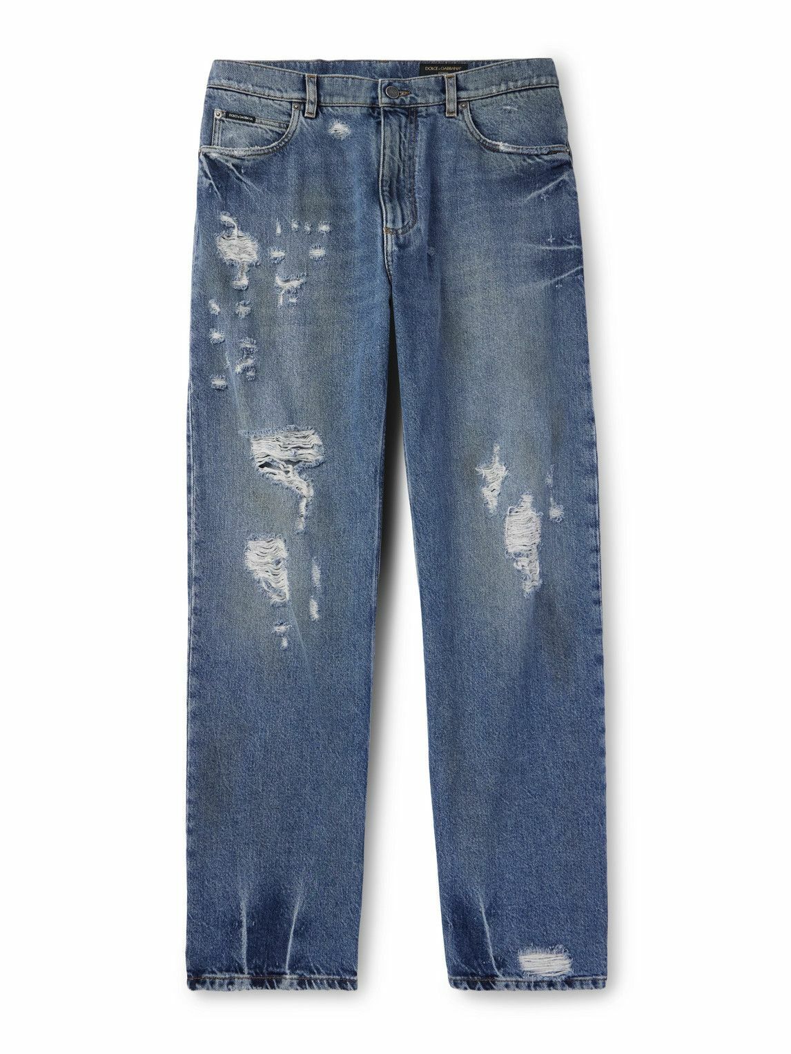 Dolce & Gabbana Blue Distressed Washed Logo GRACE Denim Jeans