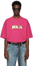 VETEMENTS Pink 'Jesus Loves You' T-Shirt