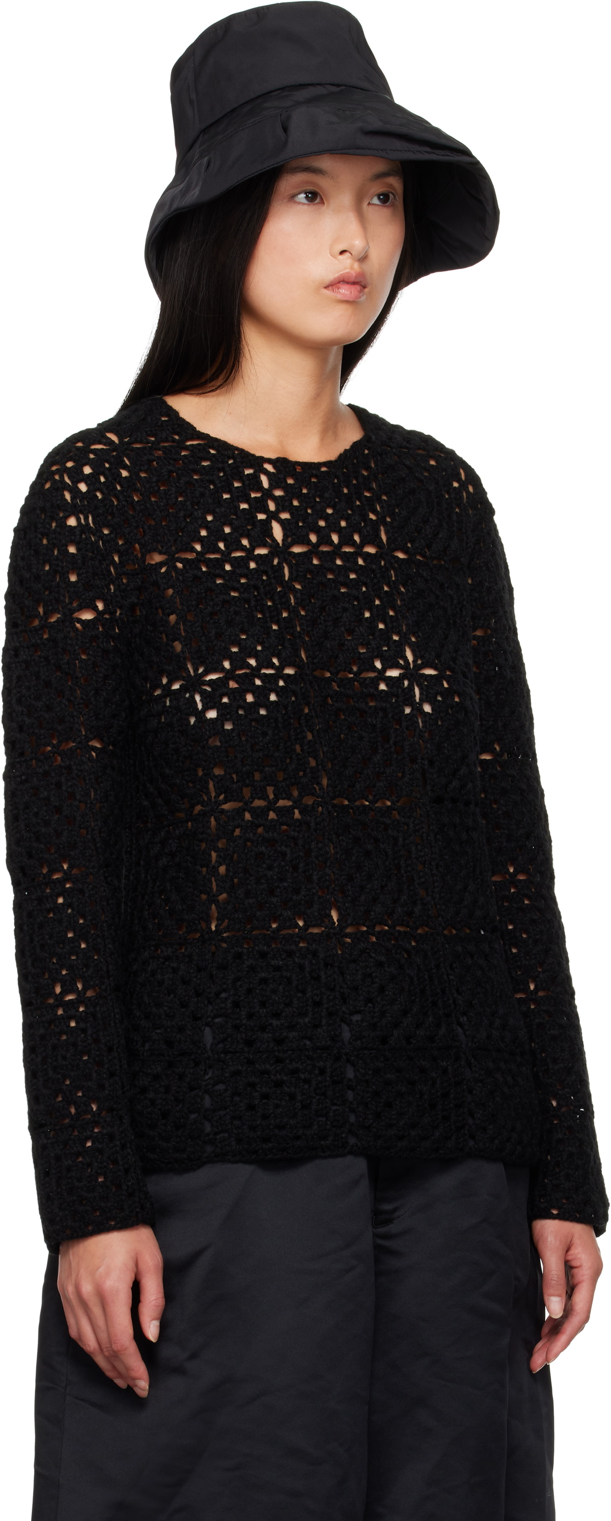 Black Comme des Garçons Black Crocheted Sweater