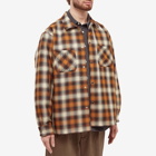 Beams Plus Men's Ombre Check Mechanics Jacket in Mustard