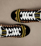 Fendi Wrap suede-trimmed calf hair sneakers