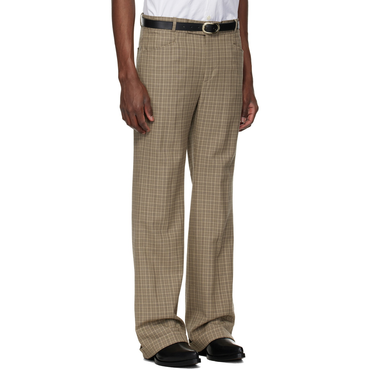 Ernest W. Baker Brown Cuffed 70s Trousers