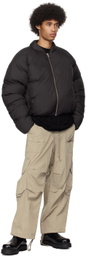 Entire Studios Black Pillow Down Bomber Jacket