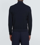 Giorgio Armani Suede, wool, and cashmere bomber jacket