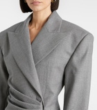 Balmain Draped virgin wool blazer dress