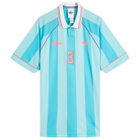 Adidas Men's Jacquard Stripe Jersey in Bright Cyan