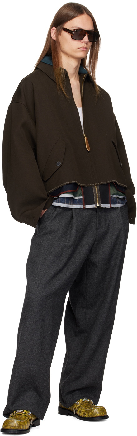 kolor Brown Wool Multi Hem Jacket