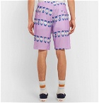 Flagstuff - Printed Poplin Drawstring Shorts - Purple