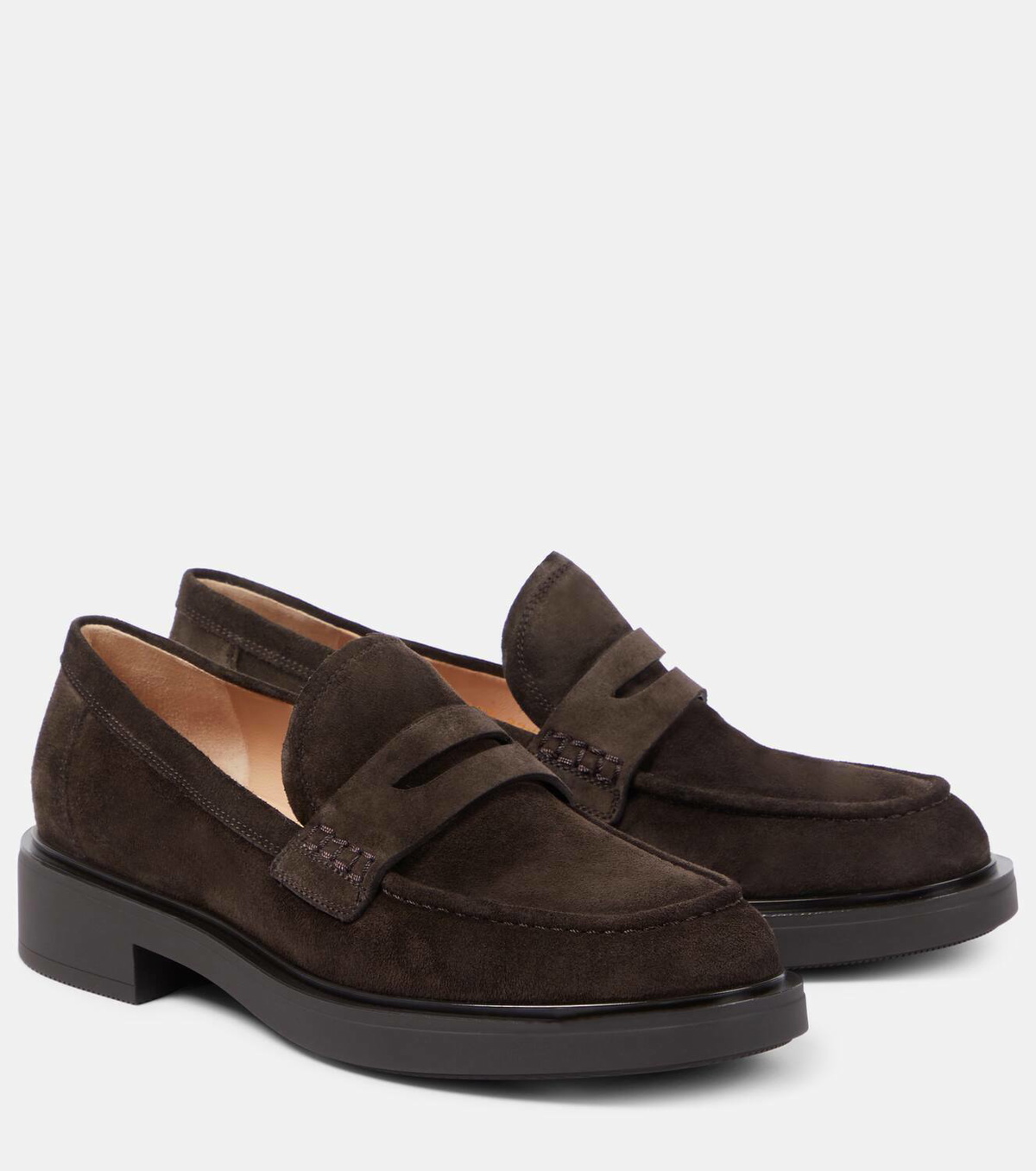 Gianvito Rossi Harris suede penny loafers Gianvito Rossi