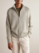 Loro Piana - Silk and Linen-Blend Zip-Up Cardigan - Gray