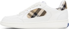 Burberry White Leather & Check Terrace Sneakers​