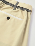 Sacai - Straight-Leg Belted Pleated Woven Shorts - Yellow
